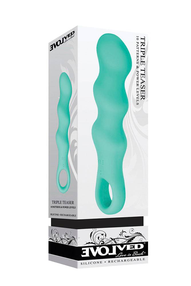Evolved - Triple Teaser Vibrator - Teal - Stag Shop
