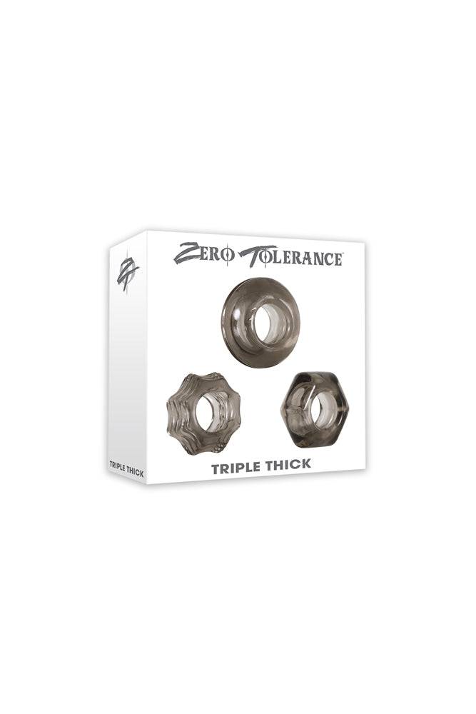 Zero Tolerance - Triple Thick Cock Ring Set - Smoke - Stag Shop