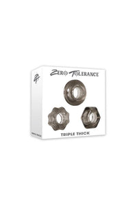 Thumbnail for Zero Tolerance - Triple Thick Cock Ring Set - Smoke - Stag Shop