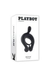Playboy - Triple Play Vibrating Cock Ring with Remote Control - Black - Stag Shop