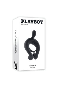 Thumbnail for Playboy - Triple Play Vibrating Cock Ring with Remote Control - Black - Stag Shop