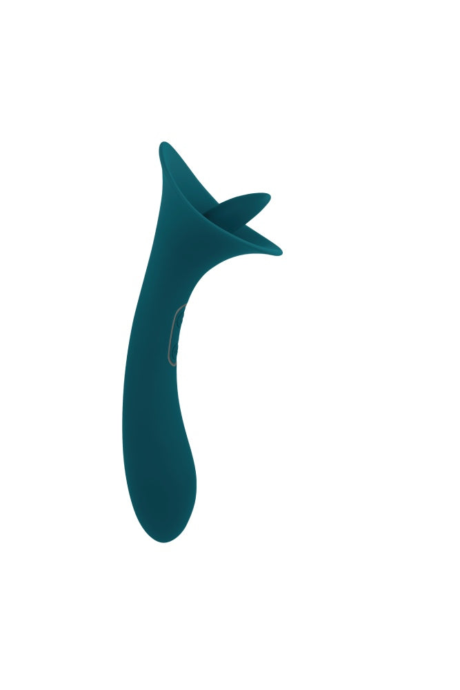 Evolved - True Indulgence Flickering Tongue Vibrator - Teal - Stag Shop
