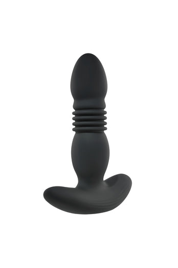Playboy - Trust the Thrust Vibrating & Thrusting Anal Plug - Black - Stag Shop