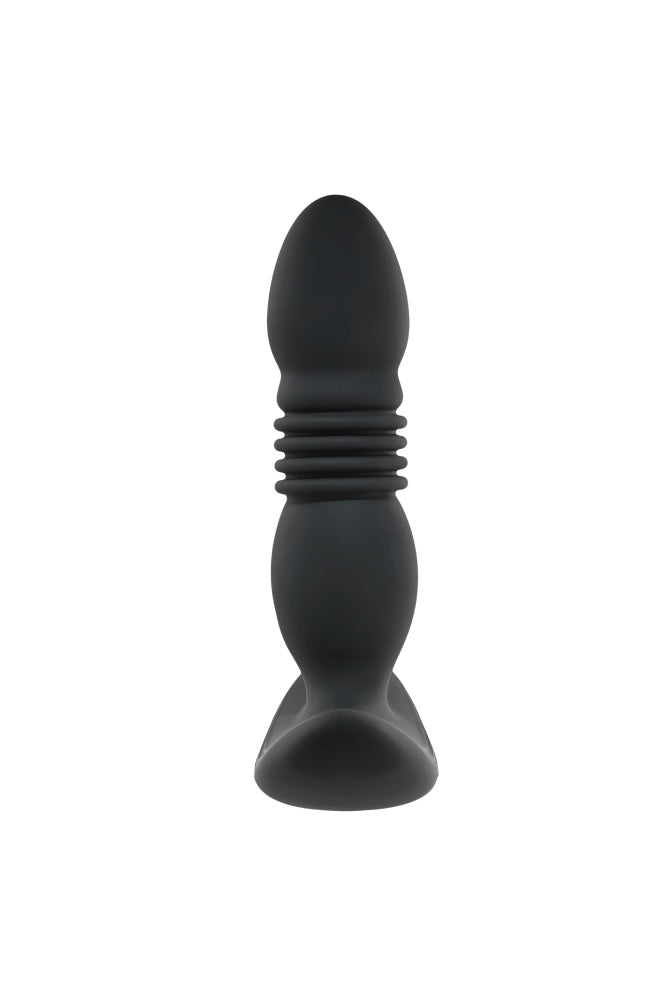 Playboy - Trust the Thrust Vibrating & Thrusting Anal Plug - Black - Stag Shop