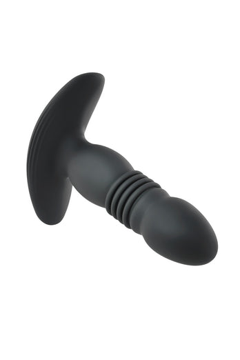 Playboy - Trust the Thrust Vibrating & Thrusting Anal Plug - Black - Stag Shop