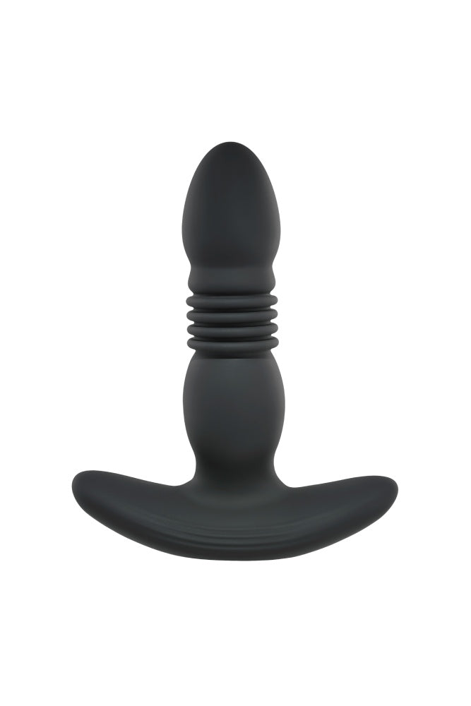 Playboy - Trust the Thrust Vibrating & Thrusting Anal Plug - Black - Stag Shop