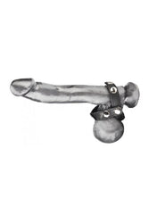 Electric Eel - Blue Line - T-Style Cock Ring With Ball Divider - Black - Stag Shop