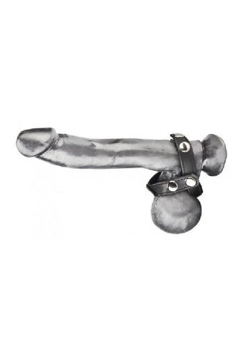 Electric Eel - Blue Line - T-Style Cock Ring With Ball Divider - Black - Stag Shop