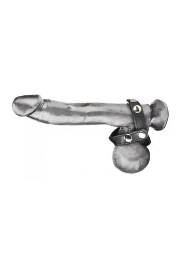 Electric Eel - Blue Line - T-Style Cock Ring With Ball Divider - Black - Stag Shop