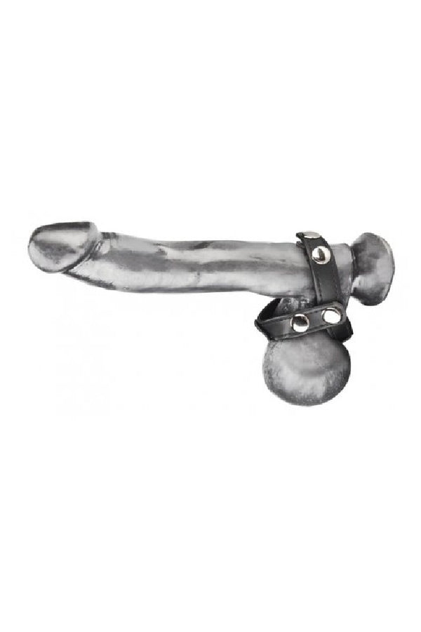 Electric Eel - Blue Line - T-Style Cock Ring With Ball Divider - Black - Stag Shop