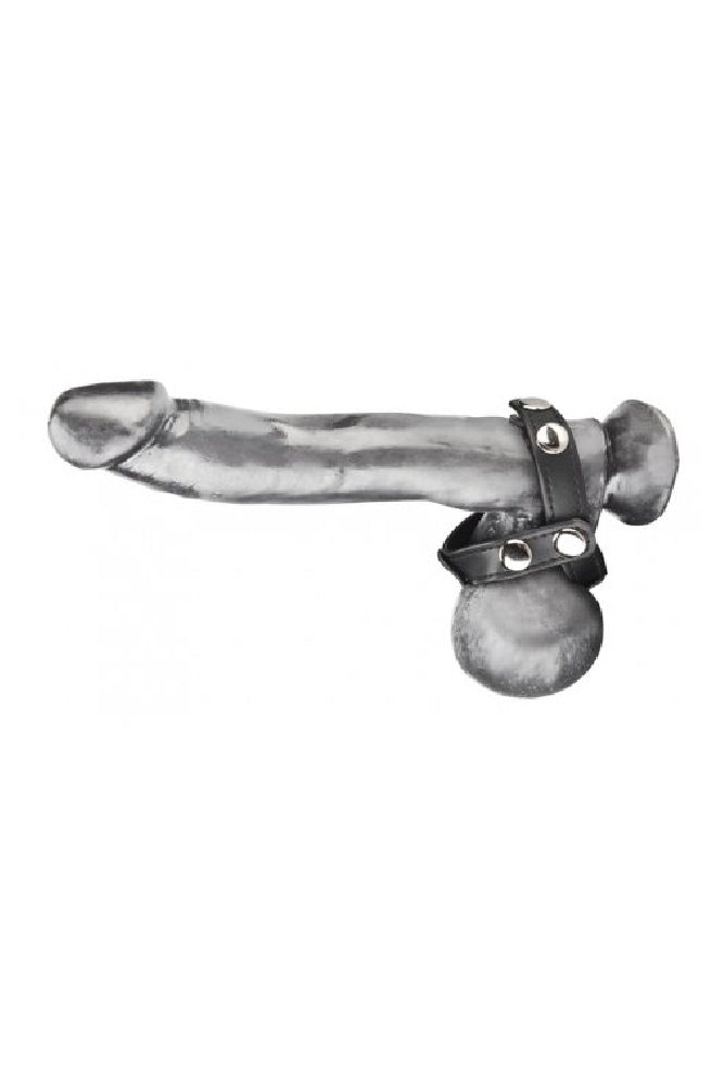 Electric Eel - Blue Line - T-Style Cock Ring With Ball Divider - Black - Stag Shop