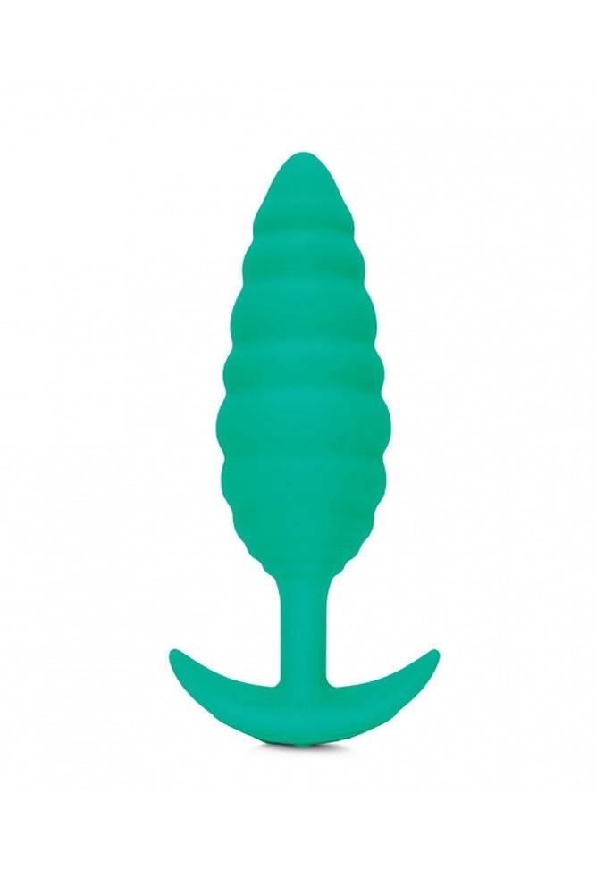 b-Vibe - Twist Textured Vibrating Butt Plug - Green - Stag Shop
