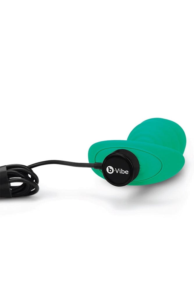 b-Vibe - Twist Textured Vibrating Butt Plug - Green - Stag Shop