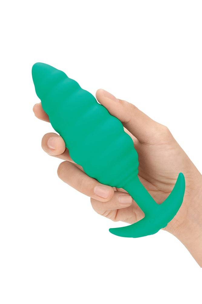 b-Vibe - Twist Textured Vibrating Butt Plug - Green - Stag Shop