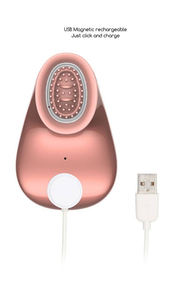 Shots Toys - Innovation - Twitch Hands Suction & Vibration Clitoral Toy - Rose Gold - Stag Shop