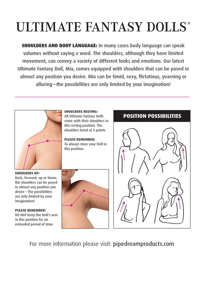 Pipedream Extreme - Ultimate Fantasy Dolls - Mia Life Size Realistic Doll - Stag Shop