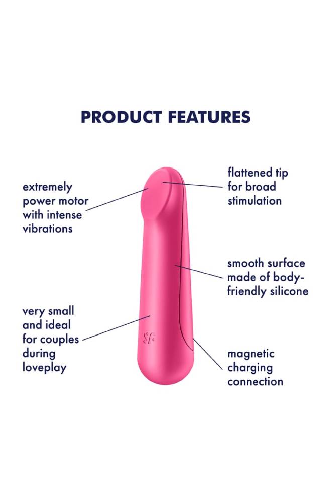 Satisfyer - Ultra Power Bullet 3 - Rechargeable Waterproof Bullet Vibrator - Red - Stag Shop