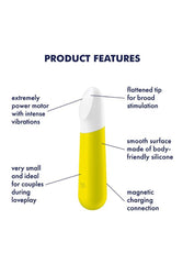 Satisfyer - Ultra Power Bullet 4 - Rechargeable Waterproof Bullet Vibrator - Yellow - Stag Shop