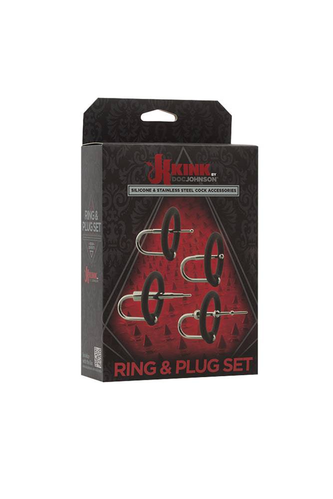 Kink By Doc Johnson - Silicone & Stainless Steel Urethra Play Cock Ring Set - Stag Shop