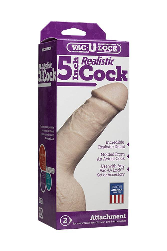 Vac-U-Lock by Doc Johnson - 5 Inch Firmskyn Realistic Dildo - Beige - Stag Shop