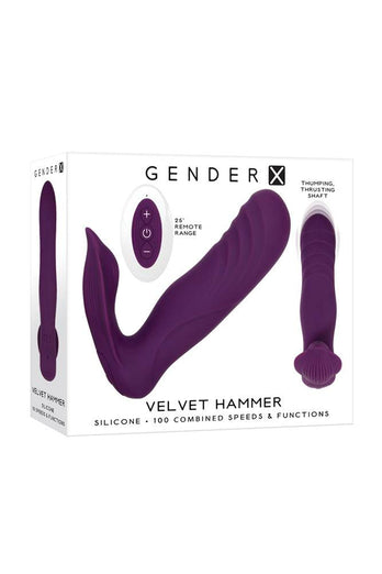 Evolved - Gender X - Velvet Hammer Thrusting Dual Vibrator - Purple - Stag Shop