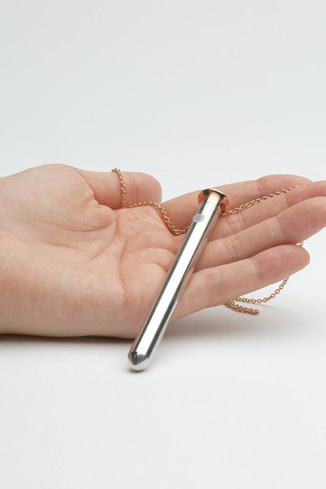 Crave - Vesper Bullet Vibrator Necklace - Rose Gold - Stag Shop