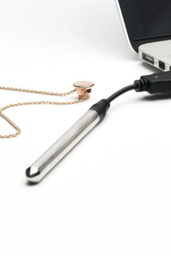 Crave - Vesper Bullet Vibrator Necklace - Silver - Stag Shop