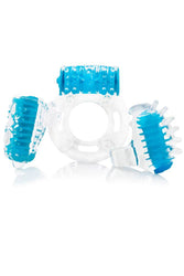 Screaming O - Vibroman Cock Tongue and Finger Ring Set - Blue - Stag Shop