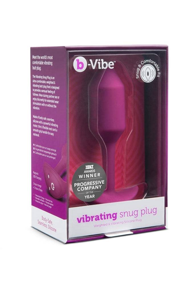 b-Vibe - Vibrating Snug Plug - Weighted Butt Plug - Medium - Pink - Stag Shop