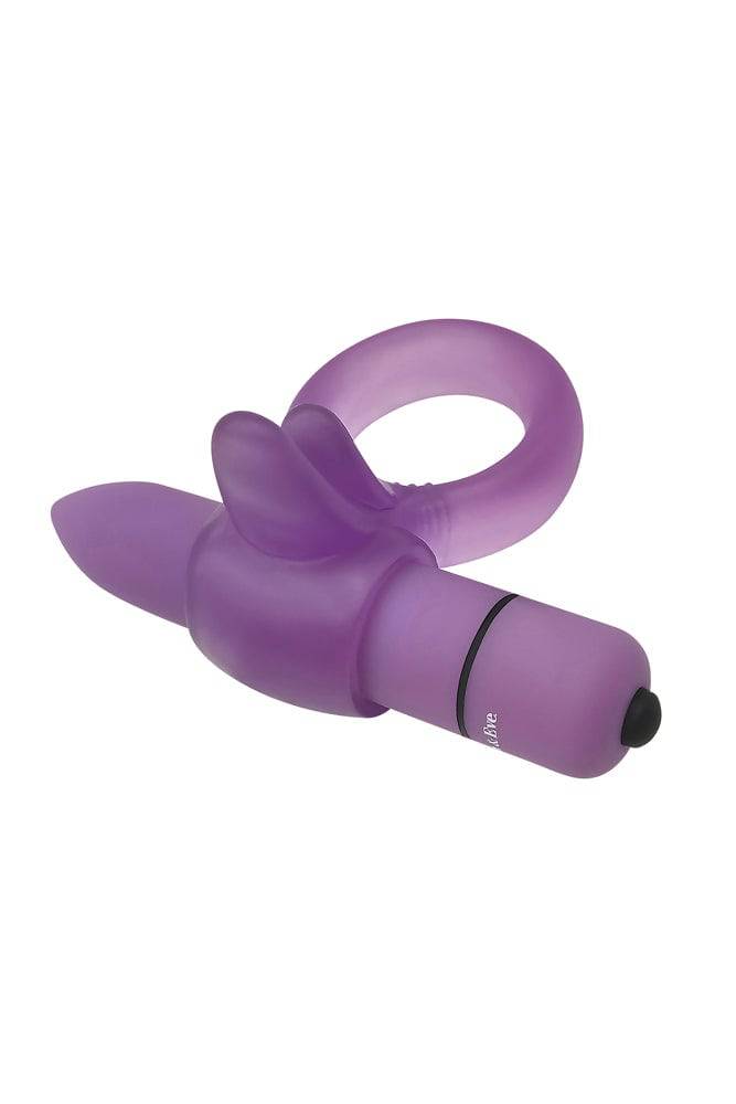 Adam & Eve - Vibrating Clitoral Tongue Cock Ring - Purple - Stag Shop