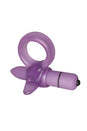 Adam & Eve - Vibrating Clitoral Tongue Cock Ring - Purple - Stag Shop