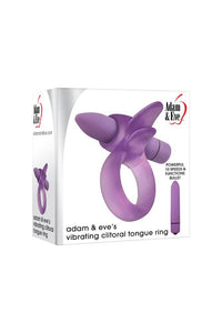 Thumbnail for Adam & Eve - Vibrating Clitoral Tongue Cock Ring - Purple - Stag Shop