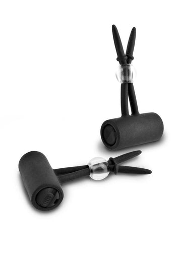 Pipedream - Fetish Fantasy Limited Edition - Vibrating Silicone Nipple Lassos - Black - Stag Shop