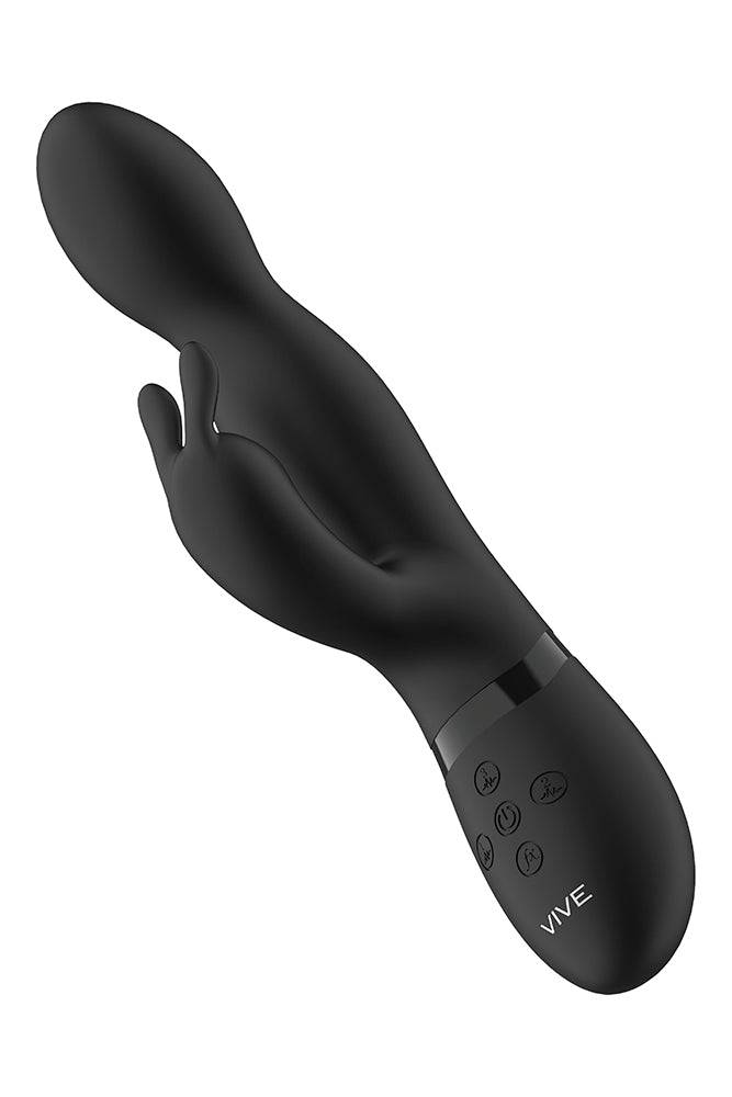 Shots Toys - VIVE - Niva - 360degrees Rotating Rabbit Vibrator - Black - Stag Shop