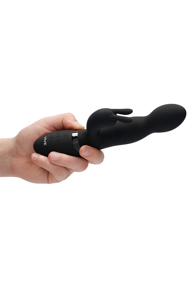 Shots Toys - VIVE - Niva - 360degrees Rotating Rabbit Vibrator - Black - Stag Shop
