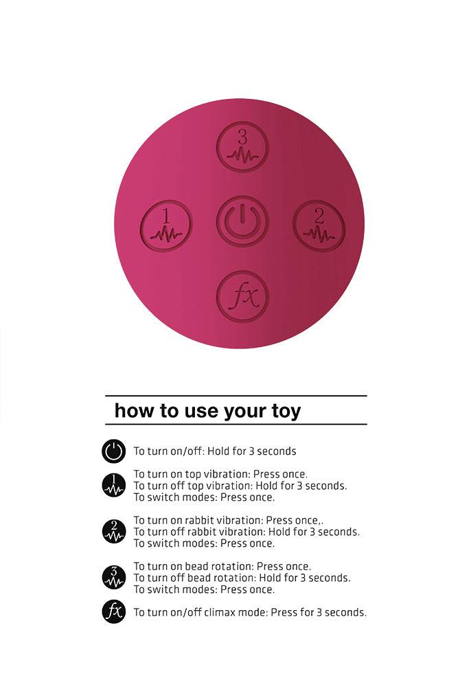 Shots Toys - VIVE - Izara - Rotating Beading Rabbit Vibrator - Pink - Stag Shop