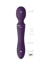 Shots Toys - VIVE - Enora - Dual Ended Wand Vibrator & Massager - Purple - Stag Shop