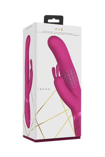 Shots Toys - VIVE - Izara - Rotating Beading Rabbit Vibrator - Pink - Stag Shop