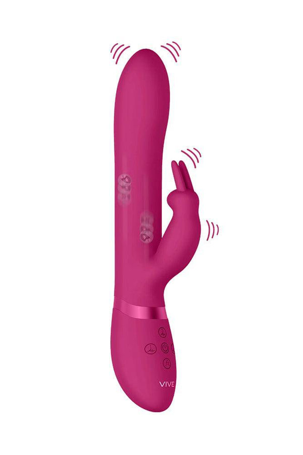 Shots Toys - VIVE - Amoris - Stimulating Beads Rabbit Vibrator - Pink - Stag Shop
