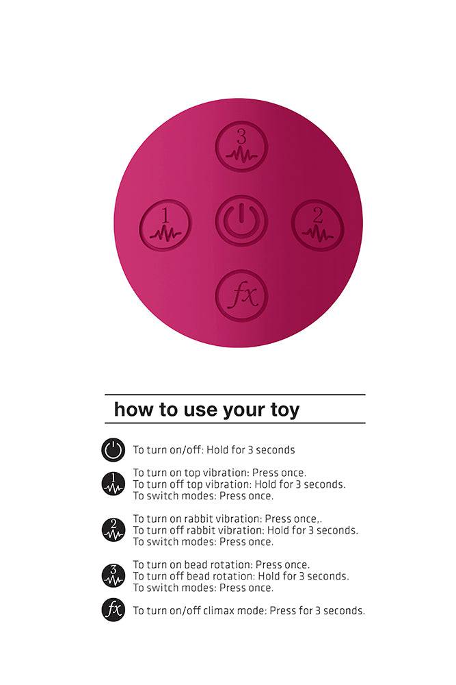 Shots Toys - VIVE - Amoris - Stimulating Beads Rabbit Vibrator - Pink - Stag Shop