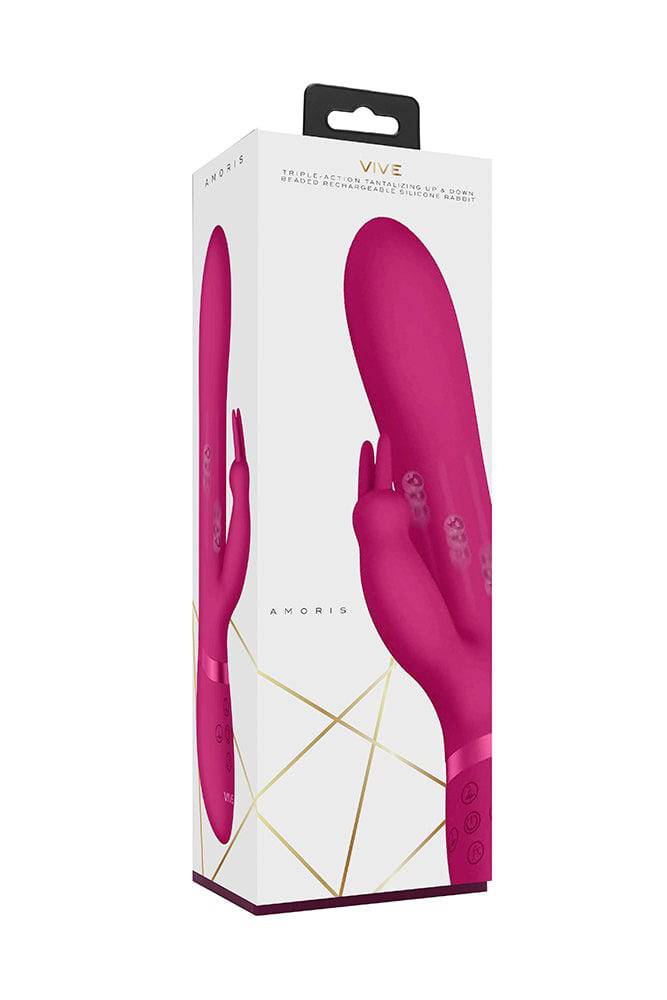 Shots Toys - VIVE - Amoris - Stimulating Beads Rabbit Vibrator - Pink - Stag Shop