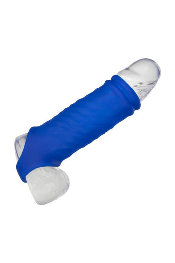 Cal Exotics - Admiral - Liquid Silicone Wave Penis Extension - Blue - Stag Shop