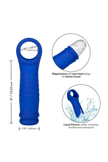 Cal Exotics - Admiral - Liquid Silicone Wave Penis Extension - Blue - Stag Shop