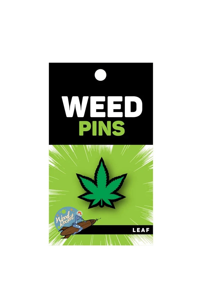 Wood Rocket - Weed Leaf Enamel Pin - Stag Shop