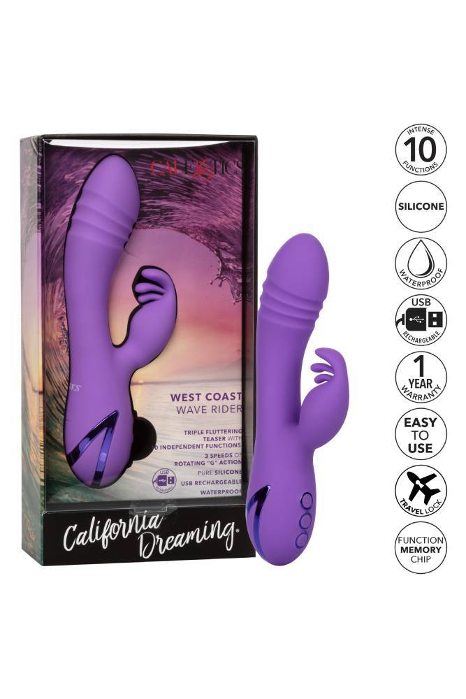 Cal Exotics - California Dreaming - West Coast Wave Rider - Dual Vibrator - Purple - Stag Shop