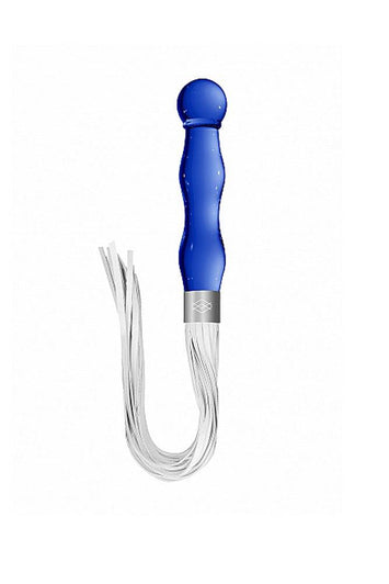 Shots Toys - Chrystalino - Whipster Glass Whip & Dildo - Blue - Stag Shop