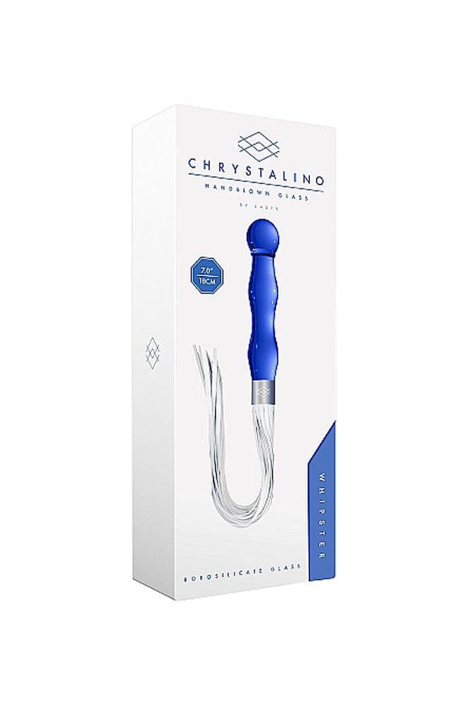 Shots Toys - Chrystalino - Whipster Glass Whip & Dildo - Blue - Stag Shop