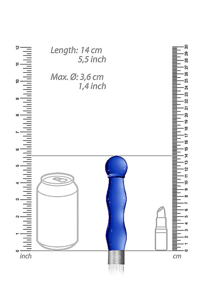 Shots Toys - Chrystalino - Whipster Glass Whip & Dildo - Blue - Stag Shop