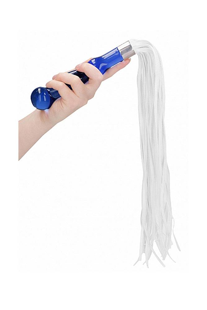 Shots Toys - Chrystalino - Whipster Glass Whip & Dildo - Blue - Stag Shop