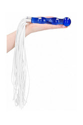 Shots Toys - Chrystalino - Whipster Glass Whip & Dildo - Blue - Stag Shop